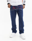 Ice-cream Pants Red Running Dog Medium Wash