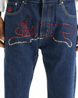 Ice-cream Pants Red Running Dog Medium Wash