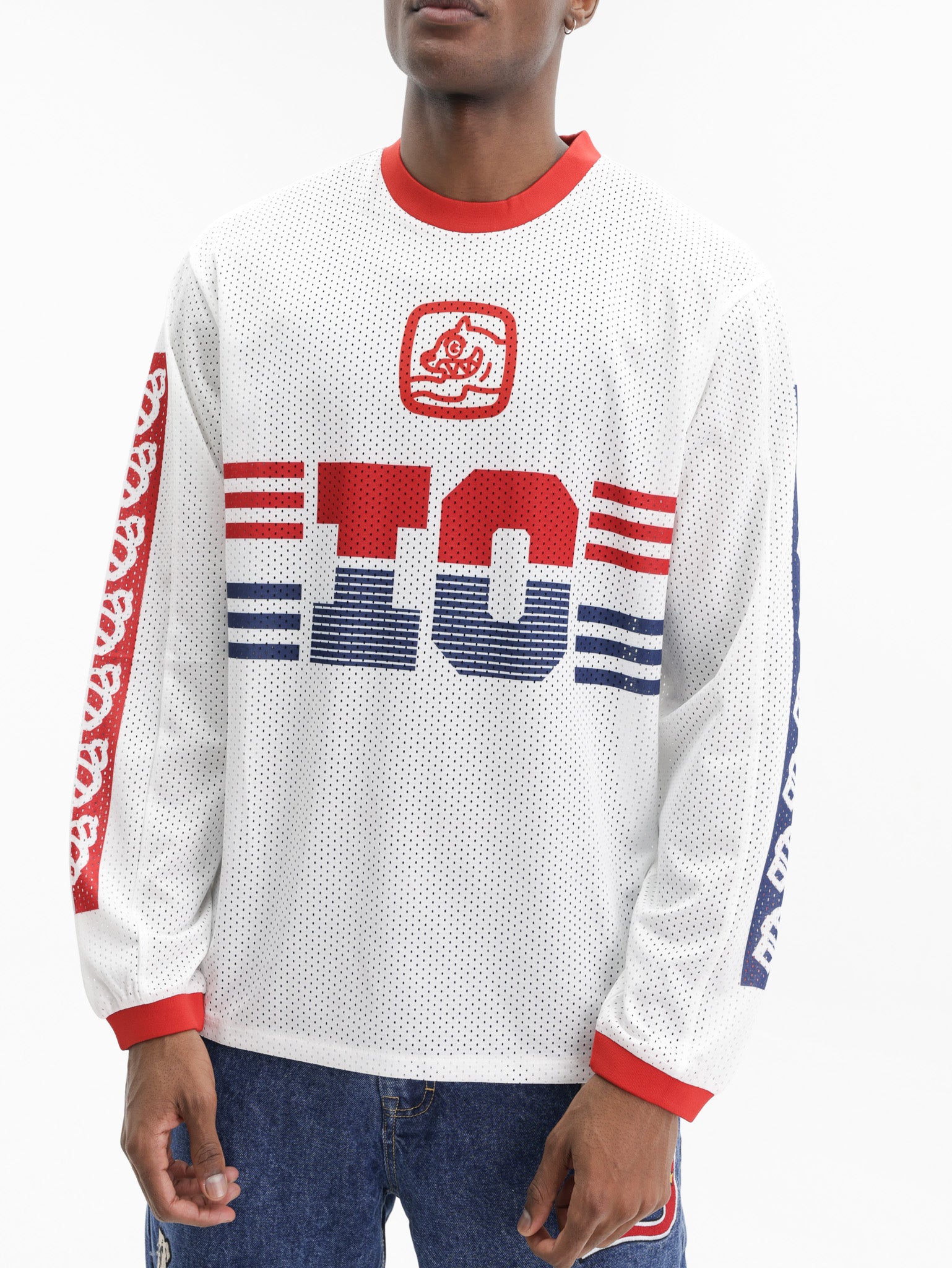 Ice-cream Sweater Mesh Logo Black