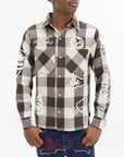 Ice-cream Shirt Multi Logo Check Brown