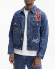 Ice-cream Jacket Red Embrioded Logo Medium Wash