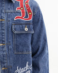 Ice-cream Jacket Red Embrioded Logo Medium Wash