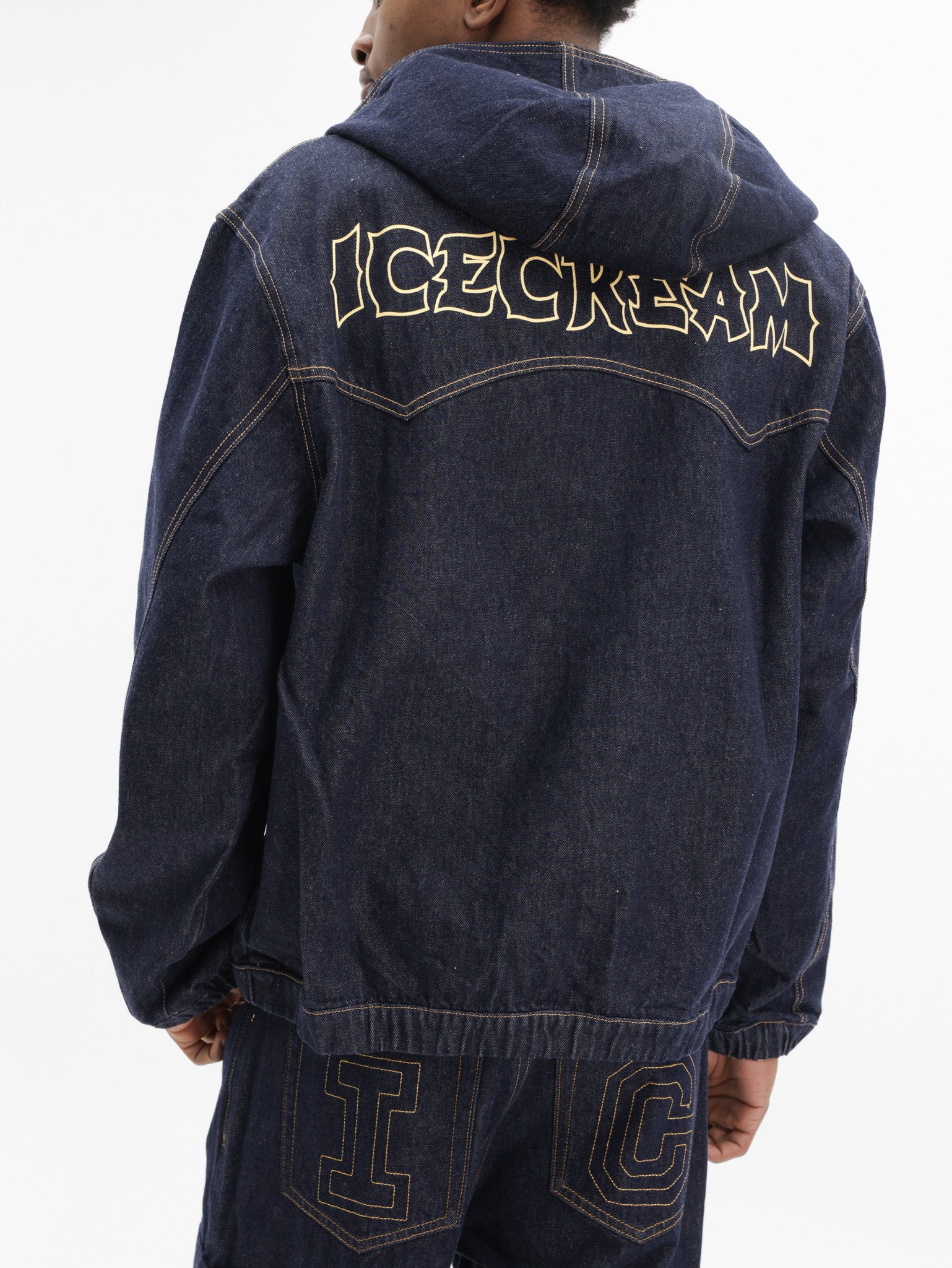Ice-cream Jacket Panelled Zip Through Indigo