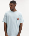 Drole De Monsieur T-Shirt Pocket Print Light Blue