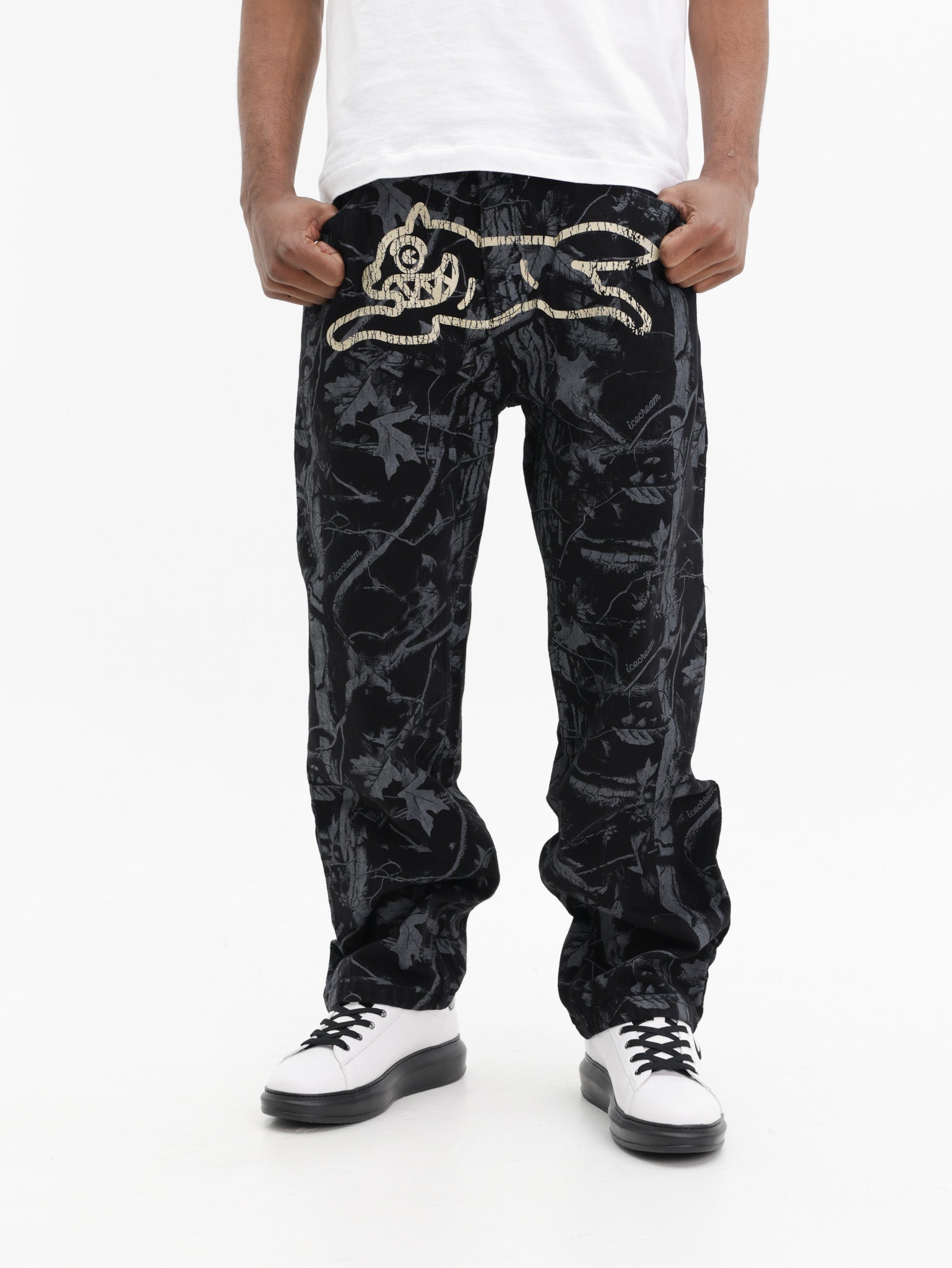 Ice-cream Jeans Tree Camo Denim Black