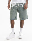 Ice-cream Shorts White Dog Logo Denim Vintage Wash