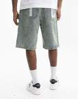 Ice-cream Shorts White Dog Logo Denim Vintage Wash
