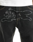 Ice-cream Jeans Dog Embroided Logo Black