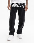 Ice-cream Pants White Dog Logo Denim Black Wash