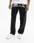Ice-cream Pants White Dog Logo Denim Black Wash