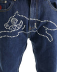 Ice-cream Jeans Crystal Dog Denim Indigo