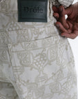 Drole De Monsieur Jeans Allover Print Ecru
