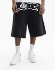 Ice-cream Shorts White Dog Logo Denim Black