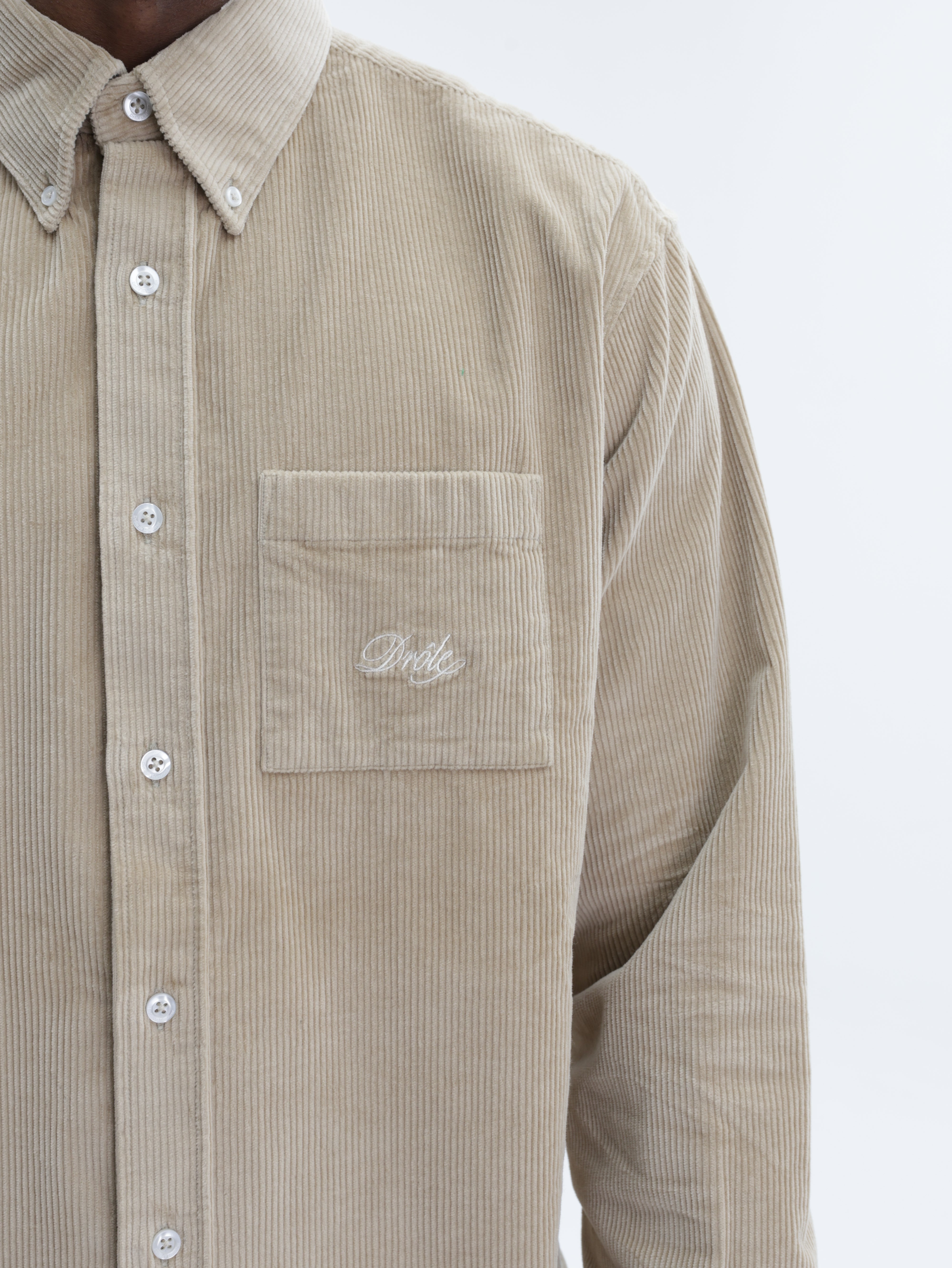 Drole De Monsieur Shirt Corduroy Beige – AL Capone Premium