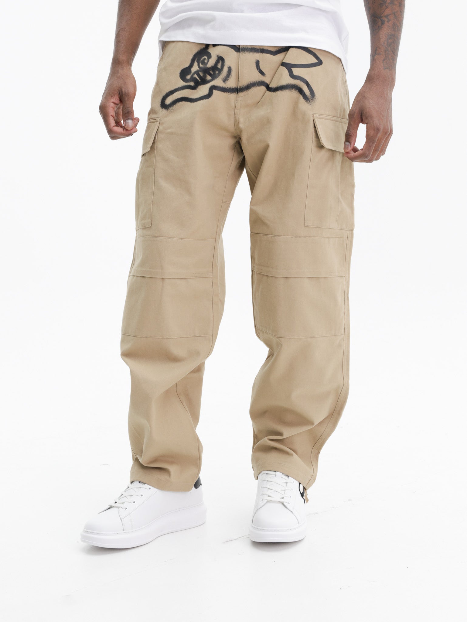 Ice-cream Pants Spray Paint Dog Tan