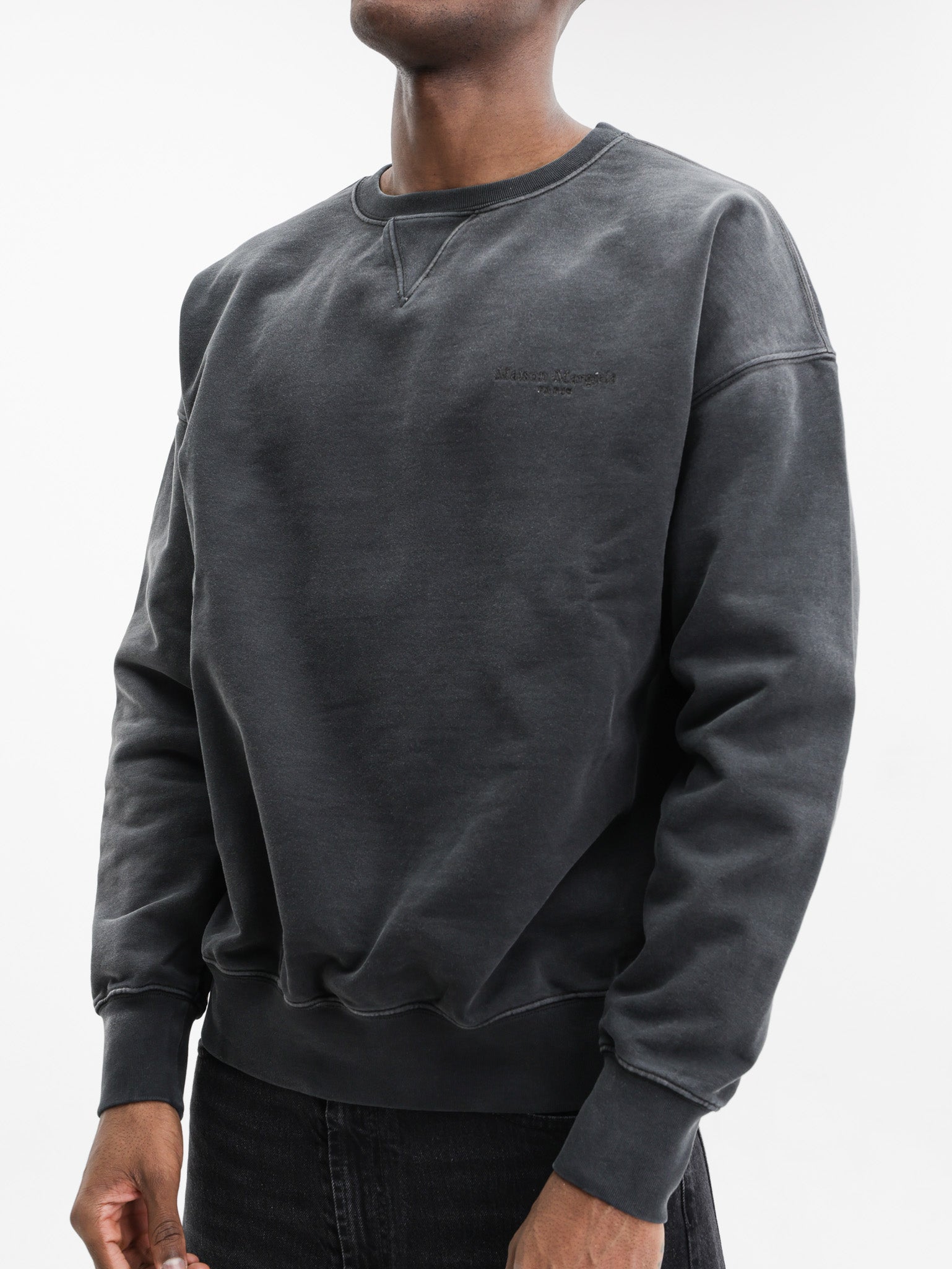 Maison Margiela Sweater Faded Crewneck Black