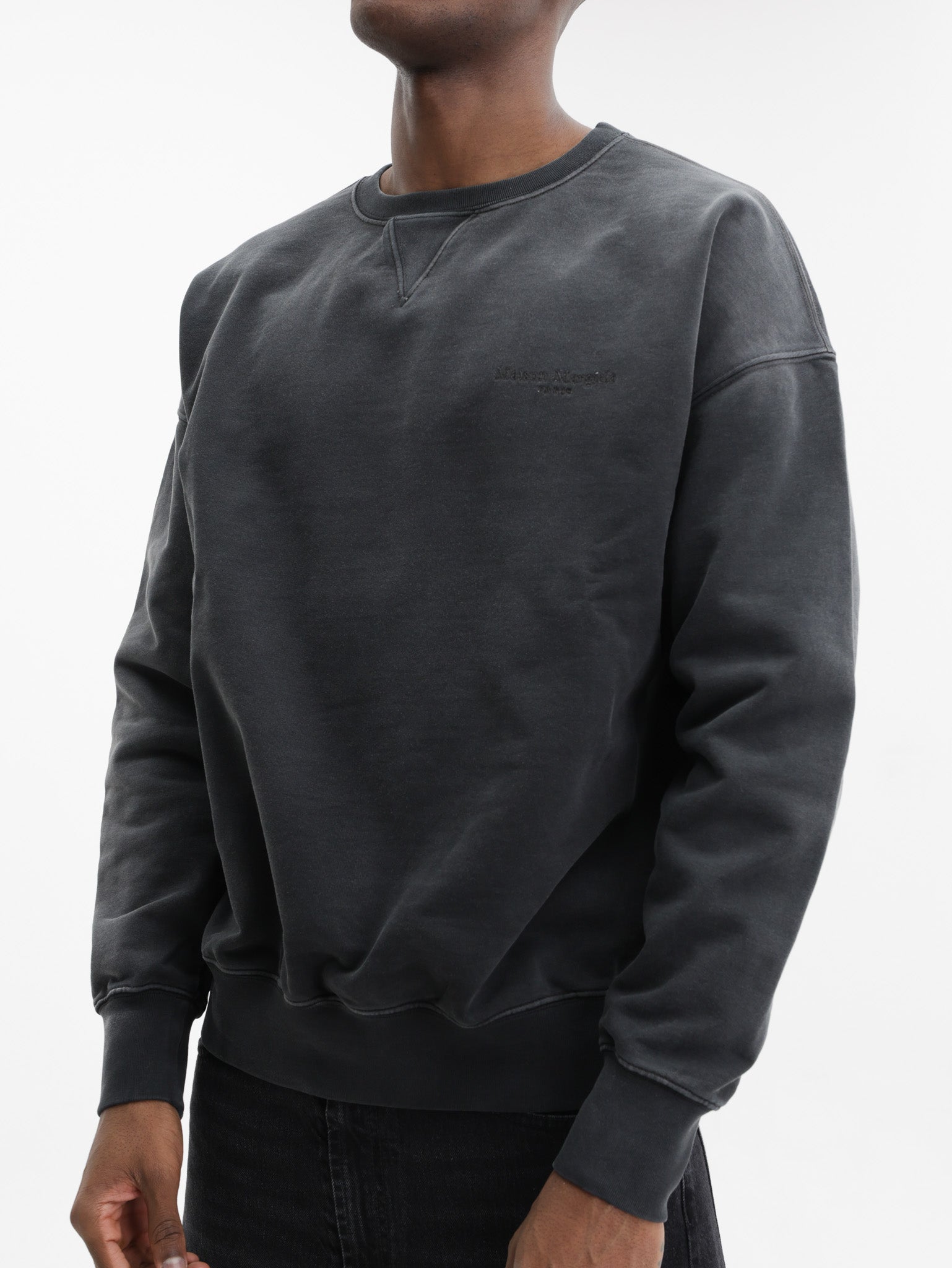 Maison Margiela Sweater Faded Crewneck Black