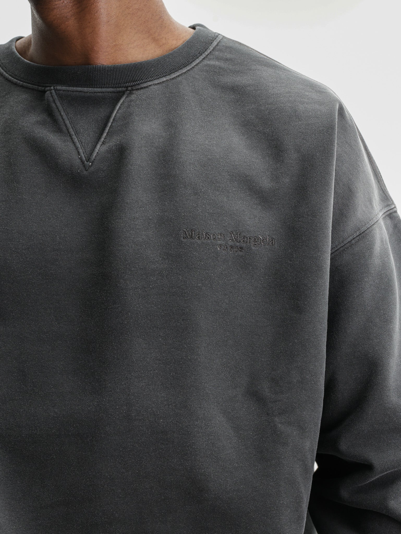 Maison Margiela Sweater Faded Crewneck Black