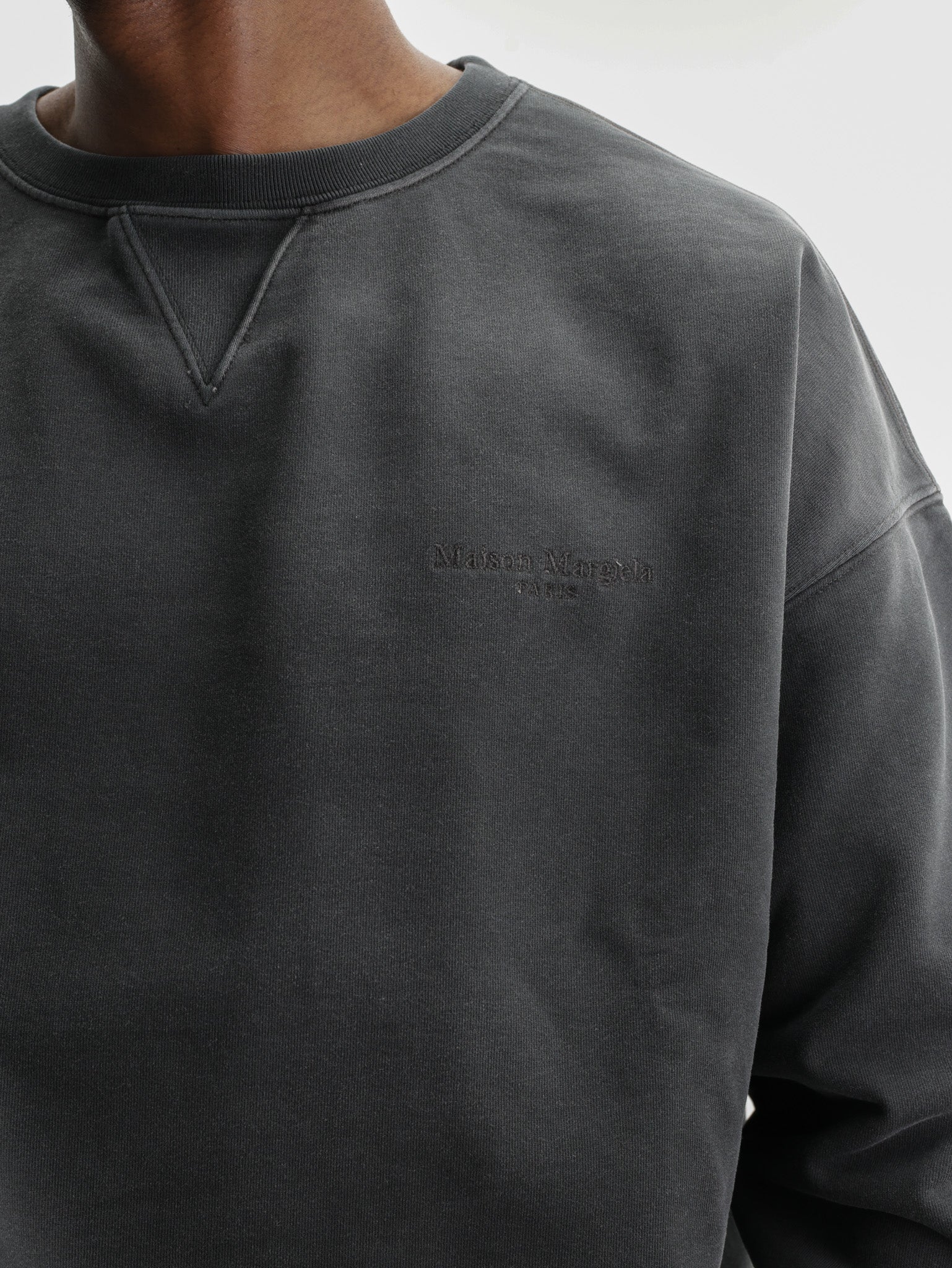 Maison Margiela Sweater Faded Crewneck Black