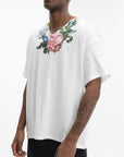 Maison Margiela T-Shirt Flower Neckline Print White