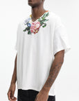 Maison Margiela T-Shirt Flower Neckline Print White
