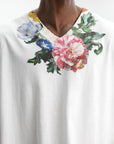 Maison Margiela T-Shirt Flower Neckline Print White