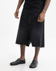 Maison Margiela Shorts Loose Thread Denim Black