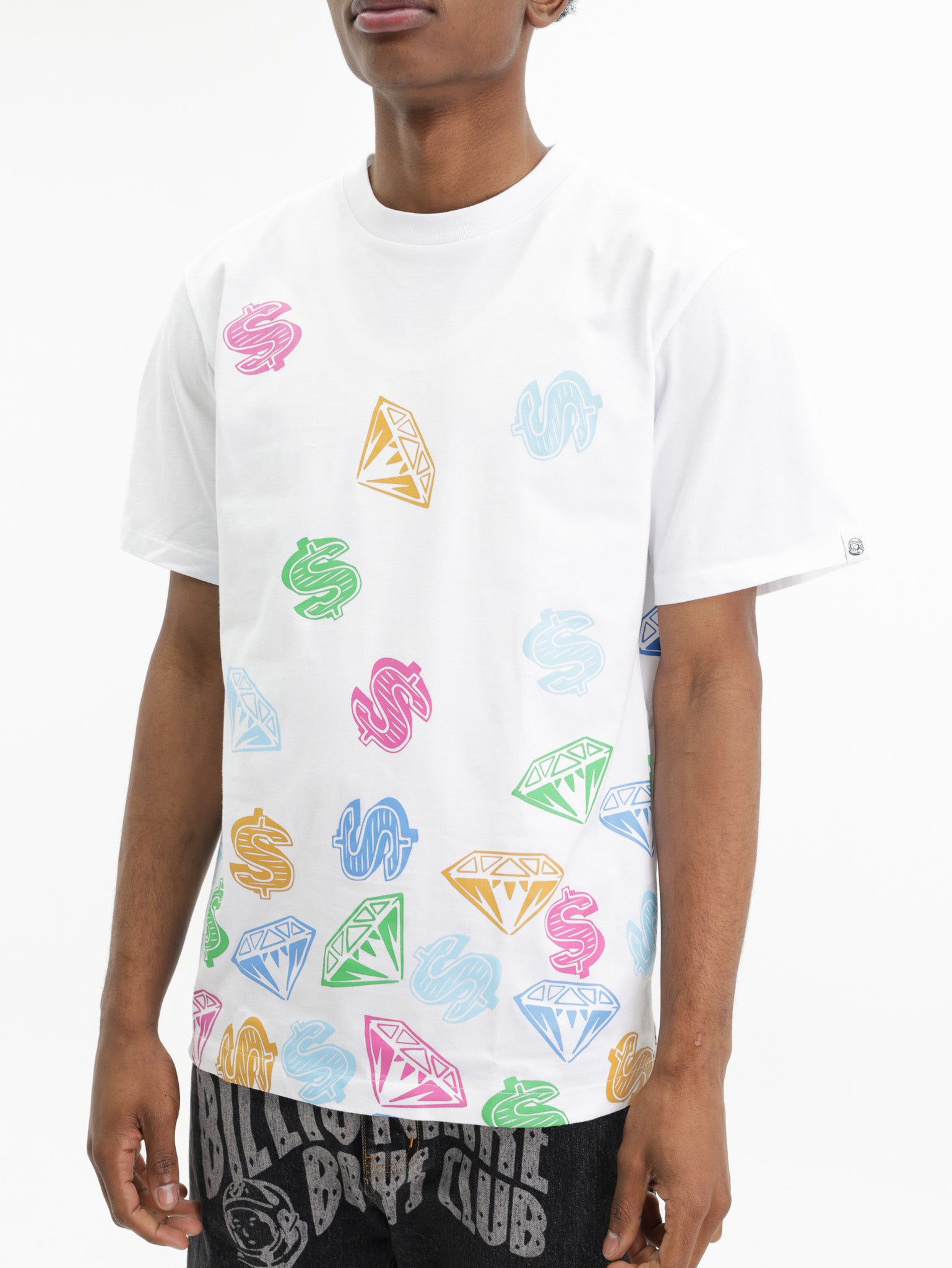 Billionaire Boys Club T-Shirt Diamonds Print White