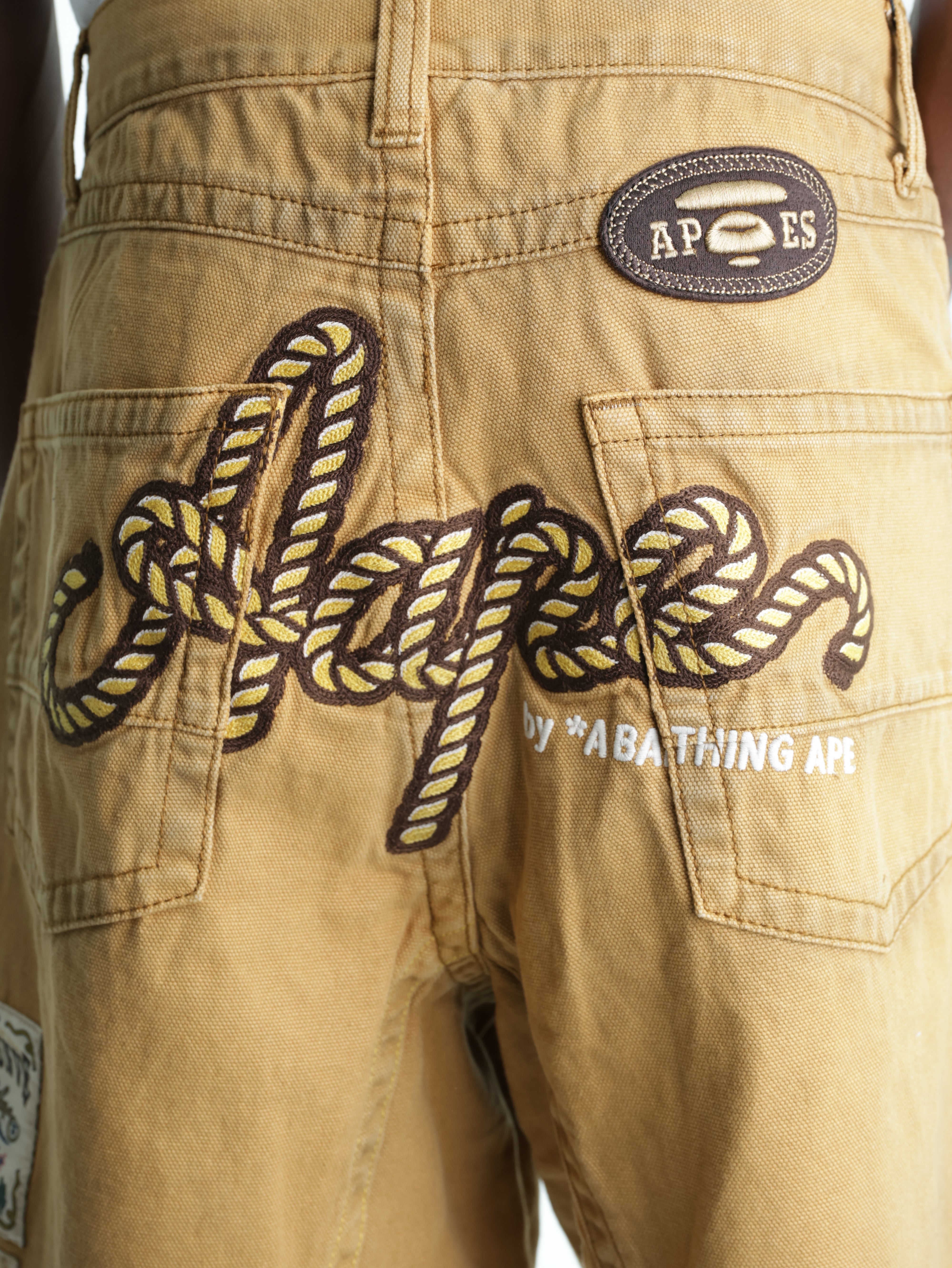 Aape Shorts Trade Mark Denim Light Beige - AL Capone Premium