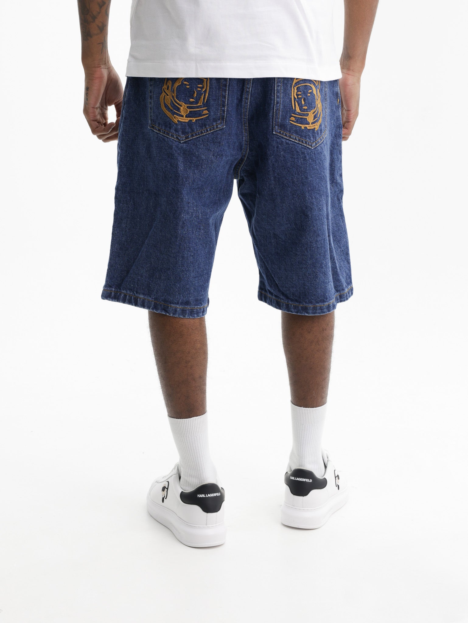 Billionaire Boys Club Shorts Bbc Print Denim Medium Wash