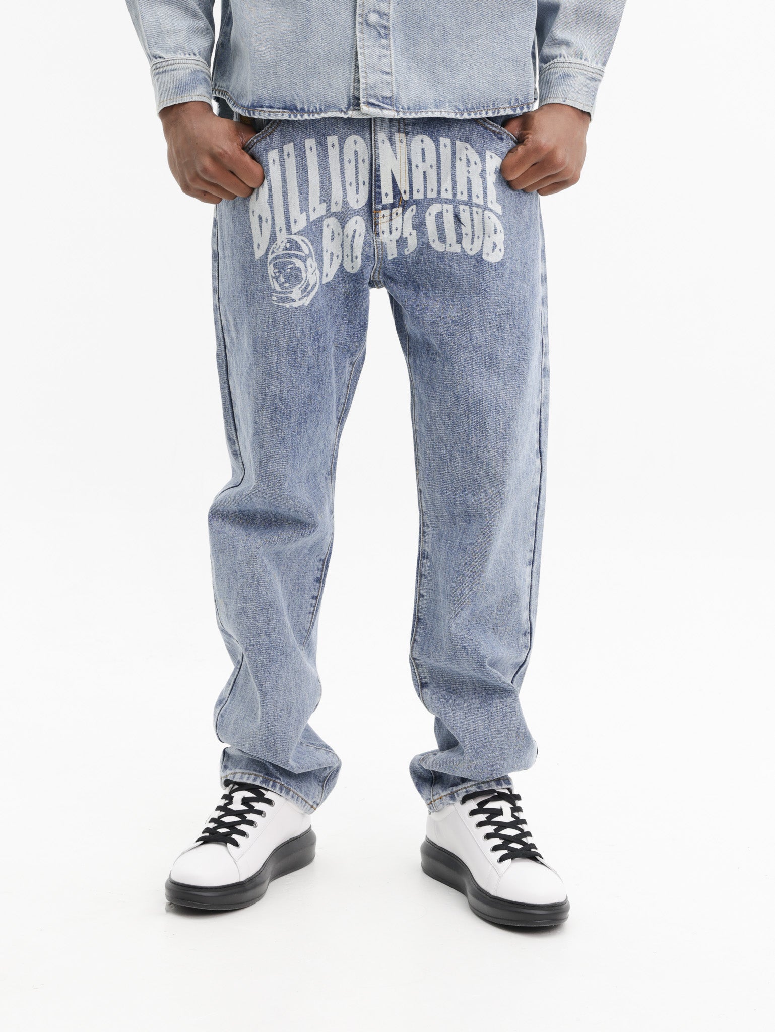 Billionaire Boys Club Pants Bbc Print Denim Light Wash