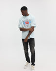 Casablanca T-Shirt Blades Print Oversized Pale Blue