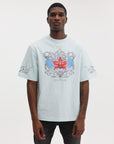 Casablanca T-Shirt Blades Print Oversized Pale Blue