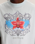 Casablanca T-Shirt Blades Print Oversized Pale Blue