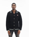 Casablanca Shirt Embroidered Faux Crochet Black