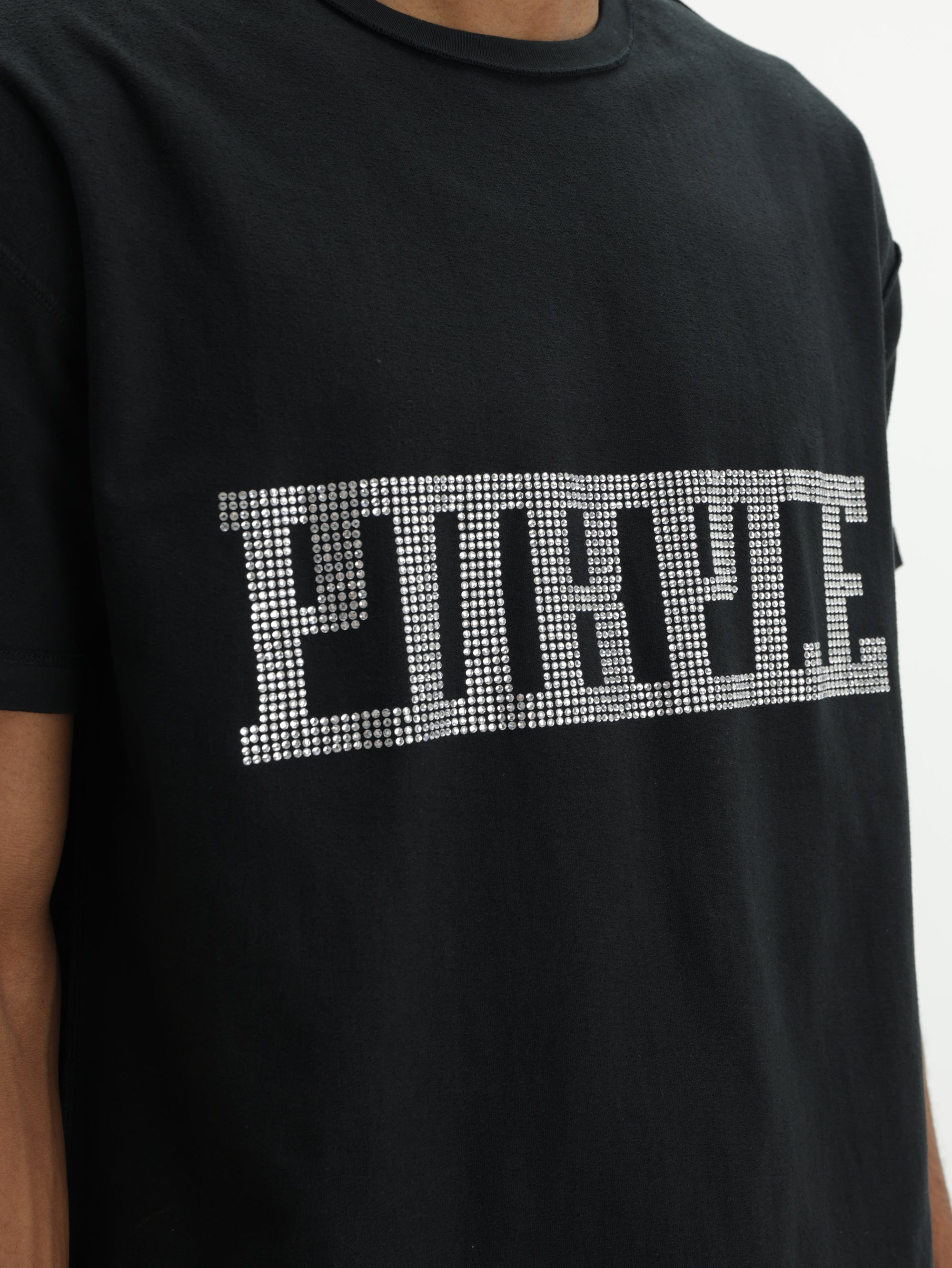 Purple T-Shirt Textured Inside Out  Black