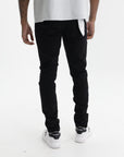 Purple Jeans Knee Slit Rinse Slim Black