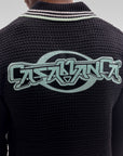 Casablanca Shirt Embroidered Faux Crochet Black