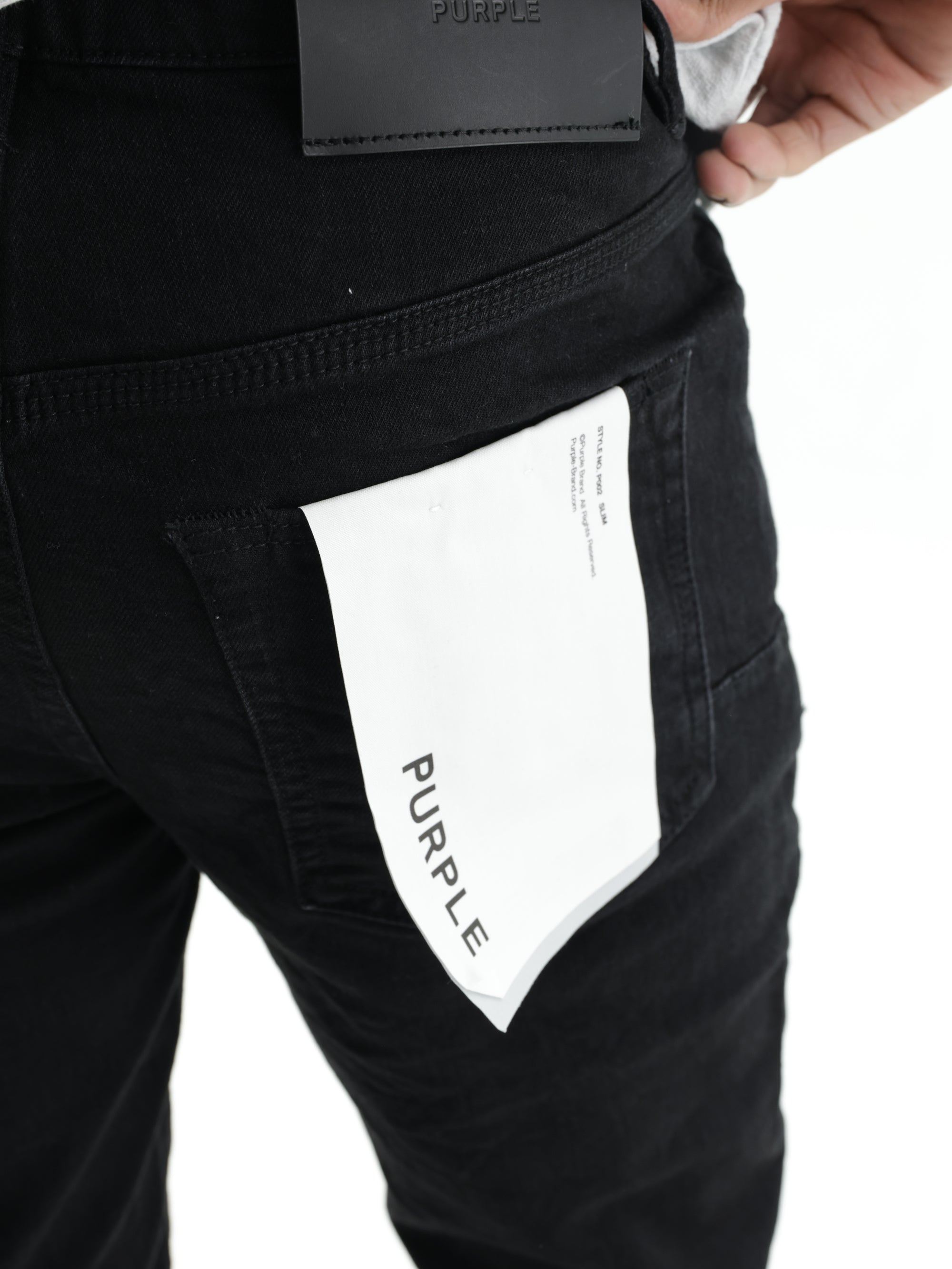 Purple Jeans Knee Slit Rinse Slim Black