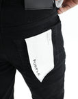 Purple Jeans Knee Slit Rinse Slim Black