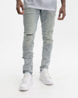 Purple Jeans Worn Light Indigo Reflective Lt Indigo