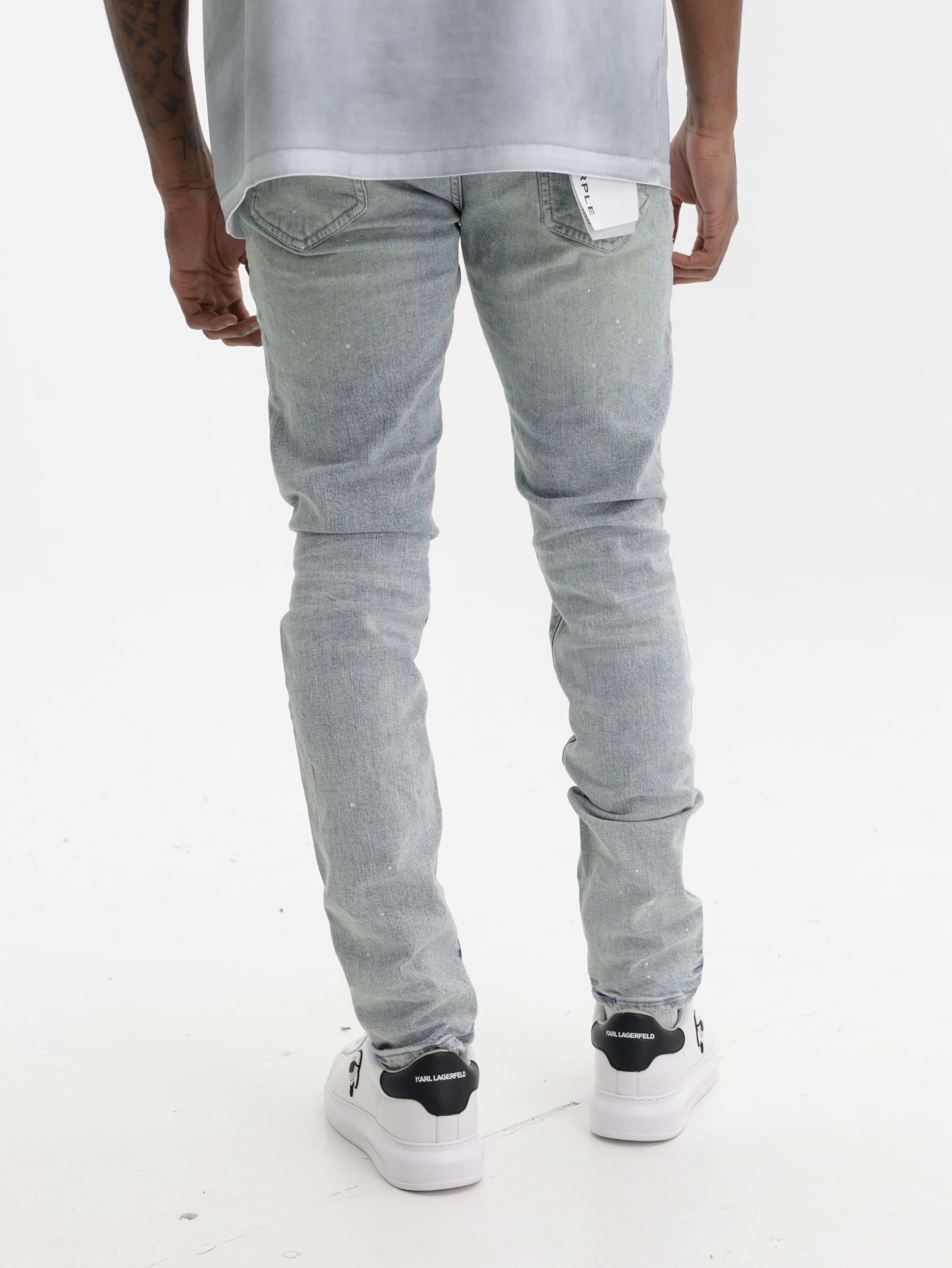 Purple Jeans Worn Light Indigo Reflective Lt Indigo