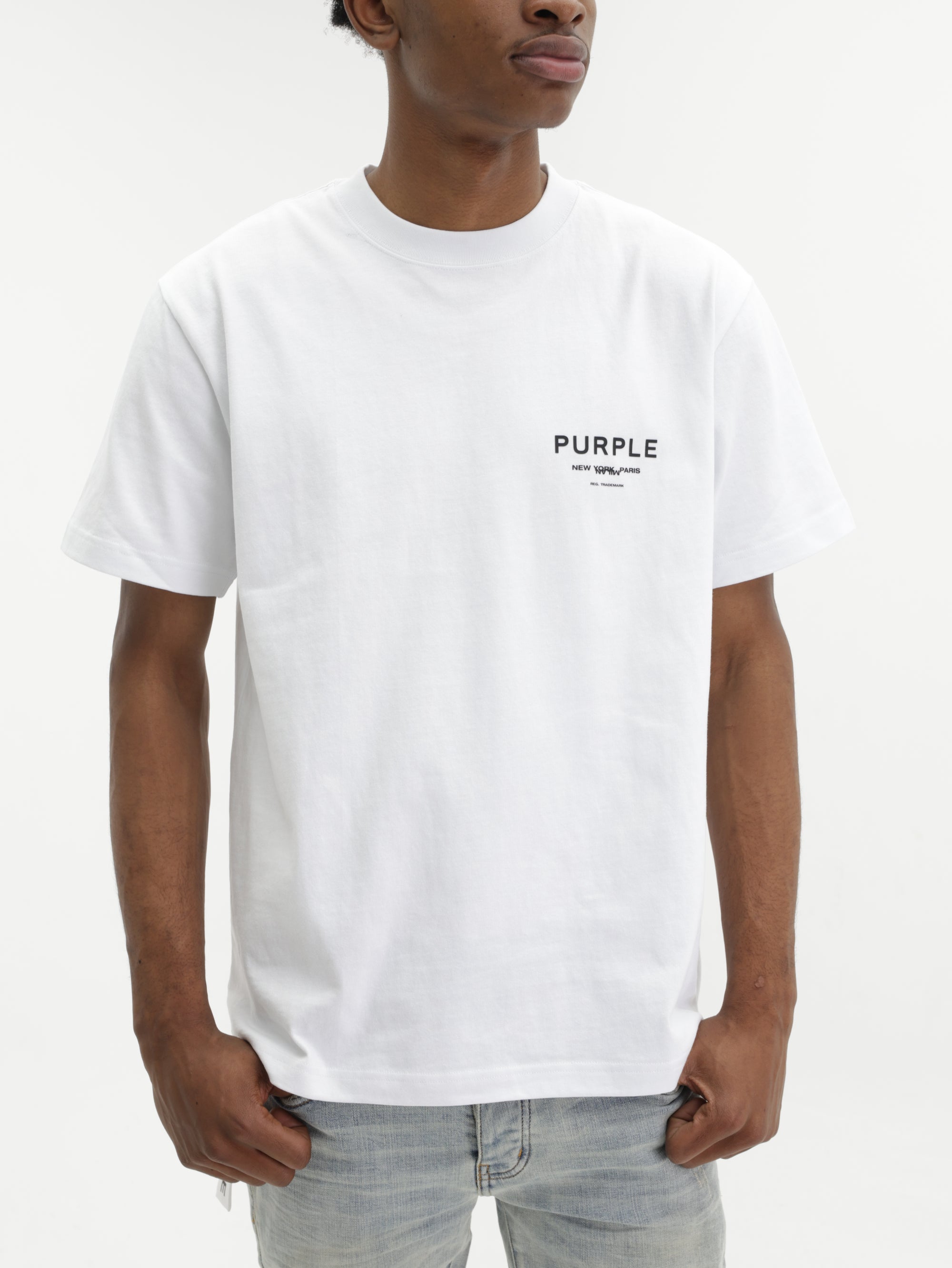 Purple T-Shirt Hwt  White
