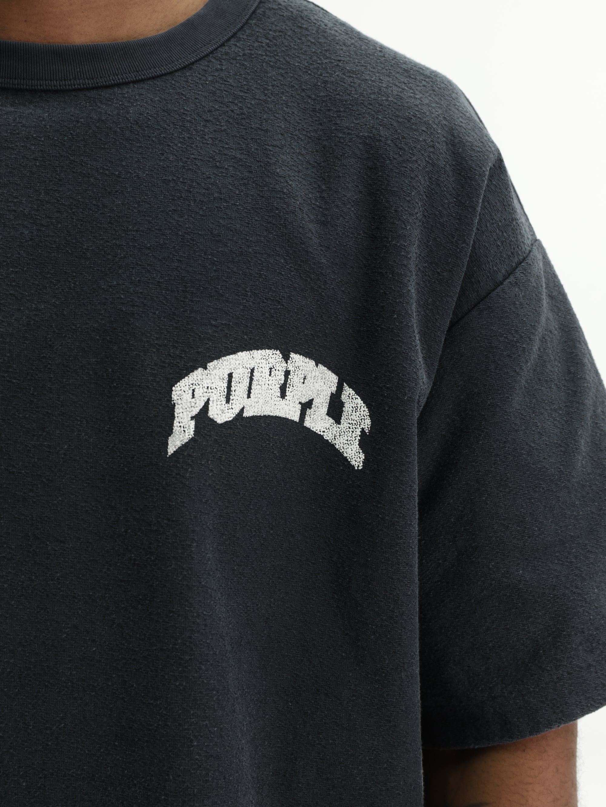 Purple T-Shirt Hwt Textured Black