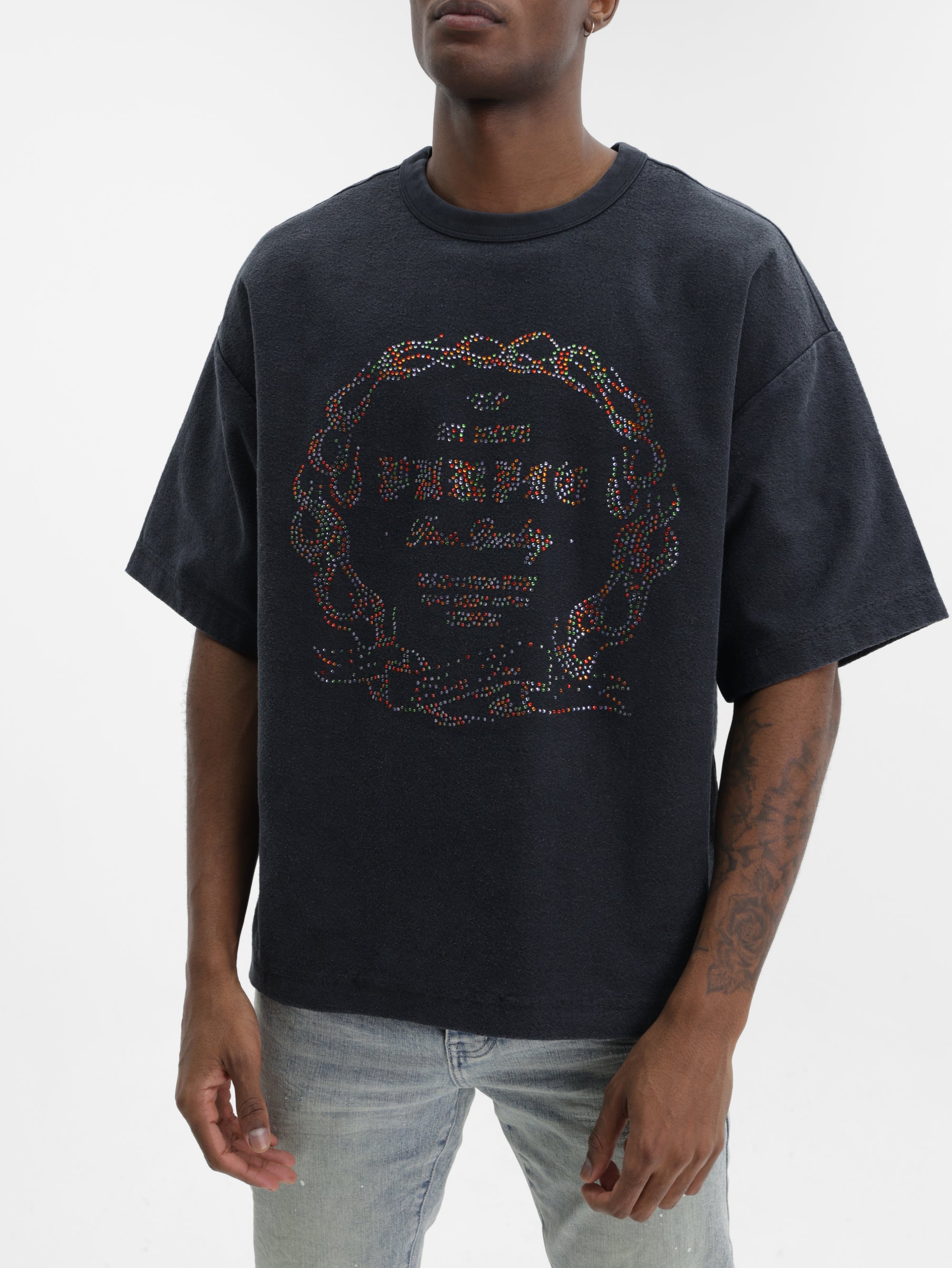 Purple T-Shirt Hwt Textured Black