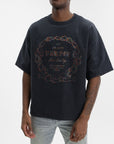 Purple T-Shirt Hwt Textured Black
