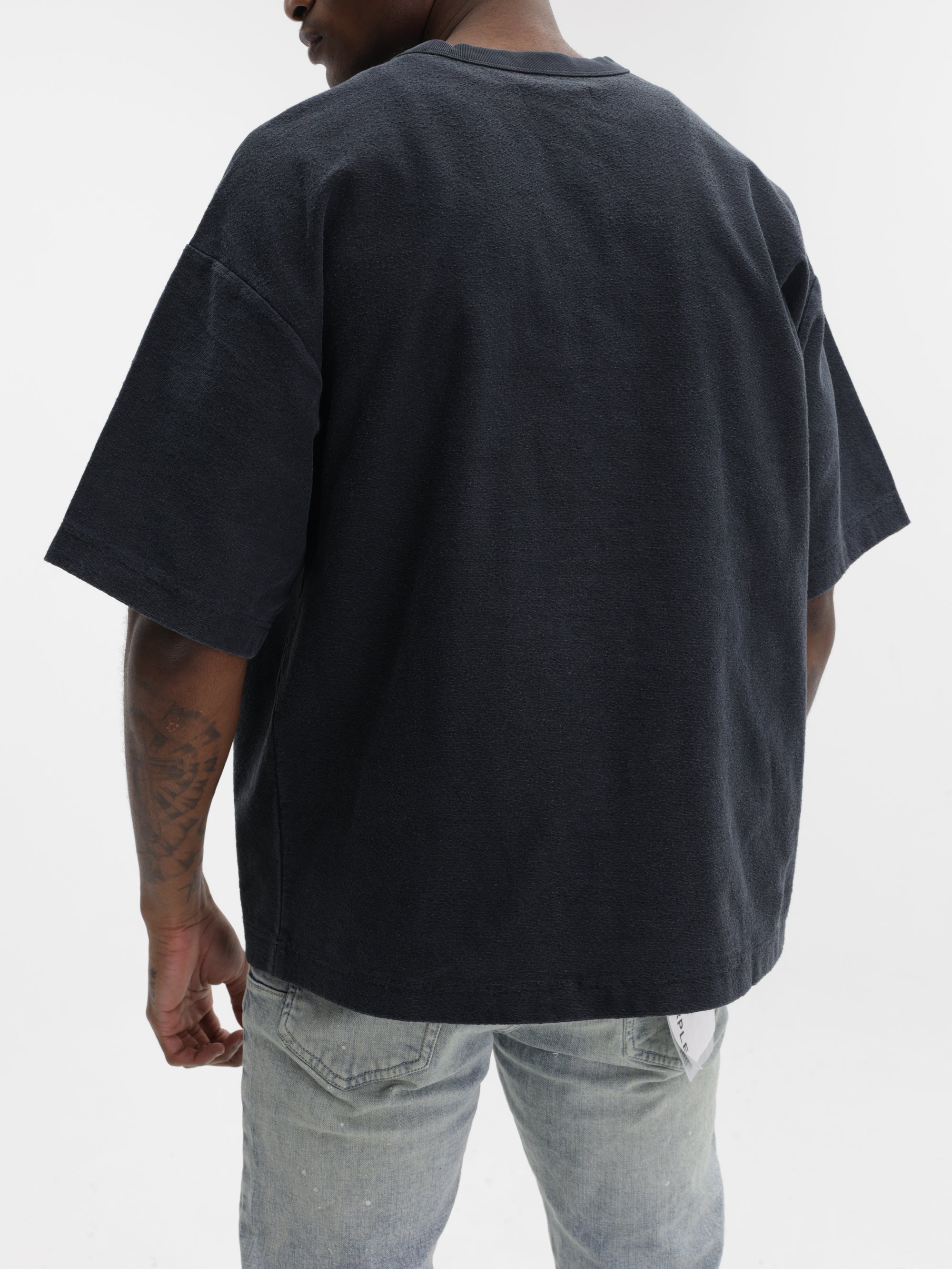 Purple T-Shirt Hwt Textured Black