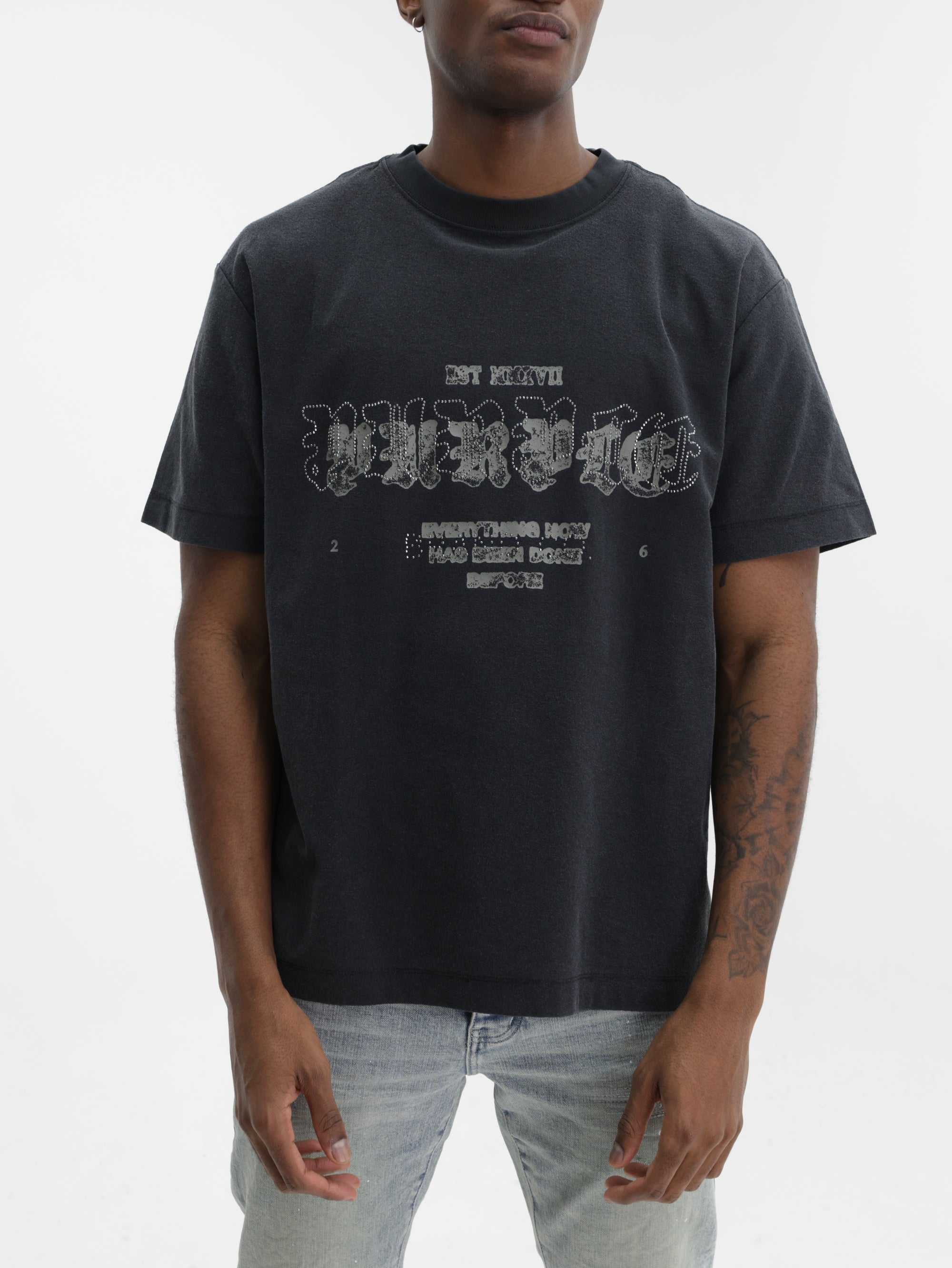 Purple T-Shirt Textured  Black