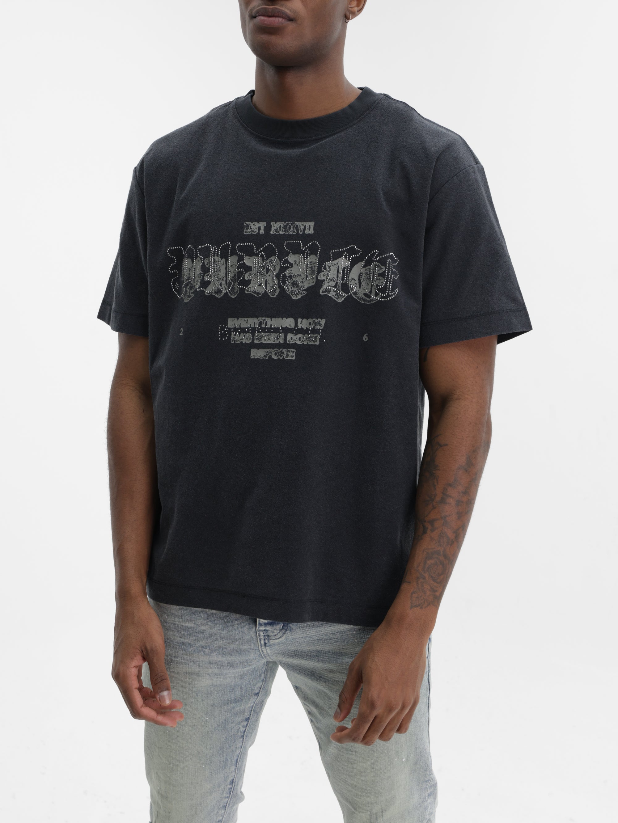 Purple T-Shirt Textured  Black