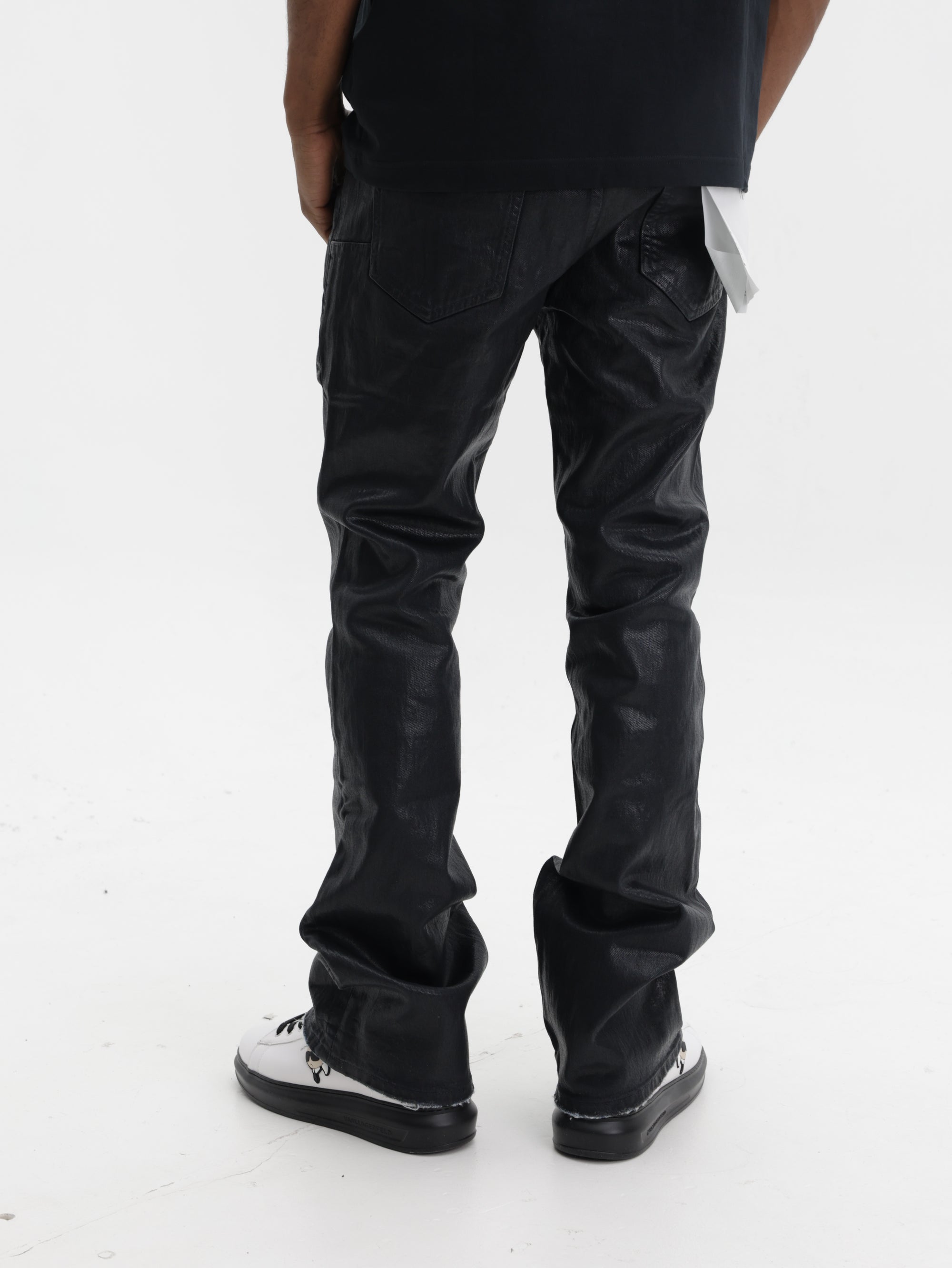 Purple Jeans Coated Flare Black